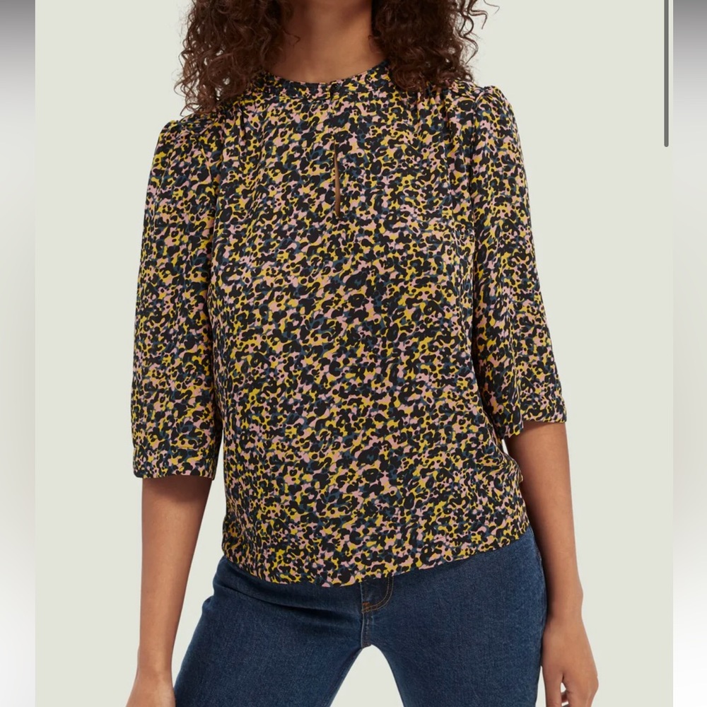 Scotch and Soda printed camo top
